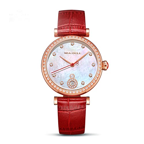 2022 Neue Möwenuhr Mode Damen Flow Farbe Fritillary Automatik Mechanische Uhr für Frauen, Gold-1 von Seagull