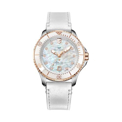 SEA-GULL 2022 Neue Möwenuhr Taucher-Keramik-Lünette Automatische Mechanische Damenuhr 1211 Ocean Serie, Armband von Seagull