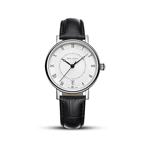 SEA-GULL 2020 Seagull Herrenuhr Mode Business Automatische Mechanische Uhr Saphir Wasserdicht Paar Stil Uhr, Weiße Frauen, Riemen von Seagull