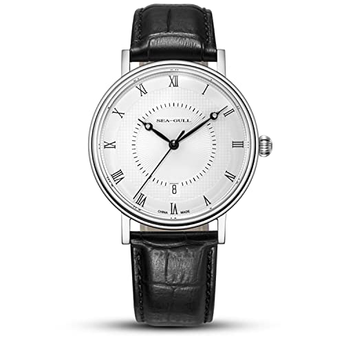 SEA-GULL 2020 Seagull Herrenuhr Mode Business Automatische Mechanische Uhr Saphir Wasserdicht Paar Stil Uhr, Weiße Männer, Riemen von Seagull