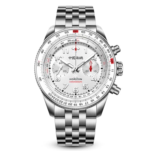 SEA-GULL Herren Mechanische Uhren Automatik Armbanduhr für Männer Horizon Serie Titanlegierung Chronograph Möwe ST19 Leuchtend 1073, 413.17.1073, Armband von Seagull