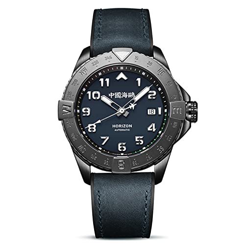 SEA-GULL Neue Seagull Uhr Horizon Skyline Serie Kompass Pilot Herren Armbanduhr Luftfahrt Chronograph Mechanische Uhr 1123 für Herren, Riemen von Seagull