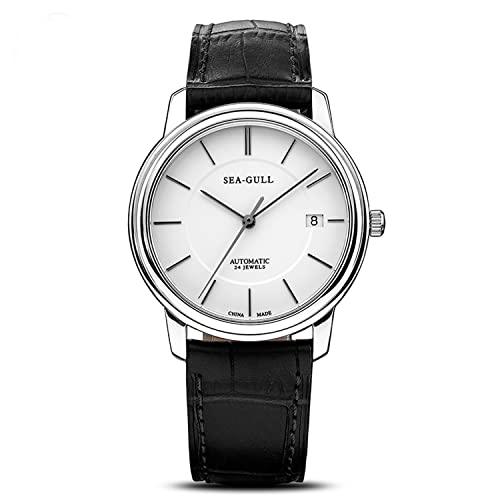 Seagull Herren Armbanduhr Einfache Gürtel Typ Einzel Kalender Wasserdicht Herrenuhr Ultradünne Automatik Mechanische Uhr von Seagull