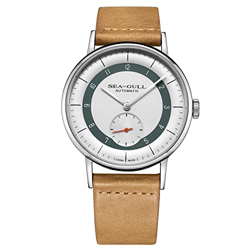 Seagull Herrenuhr Automatik Mechanische Uhren Bauhaus Casual Mode Armbanduhr für Männer, dunkelgrün von Seagull