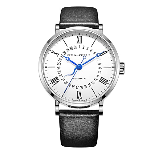 Seagull Uhr Herren Gürtel Wasserdicht Einfach Business Casual Automatik Mechanische Uhr National Series Homecoming (Silber-Herren), Silber-Männer von Seagull