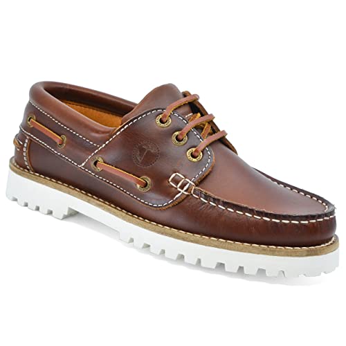 Seajure Damen Bootsschuhe Alankuda Leder Braun und Weiß (Numeric_40) von Seajure