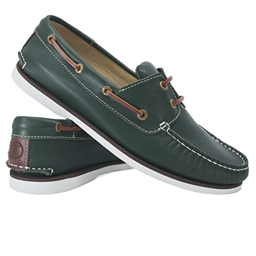 Seajure Herren Bootsschuhe Fakarava Grün Leder (Numeric_44) von Seajure