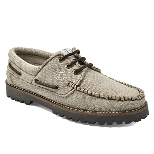 Seajure Herren Bootsschuhe Hanf und Vegan Embleton Beige und Braun (eu_Footwear_Size_System, Adult, Men, Numeric, medium, Numeric_41) von Seajure