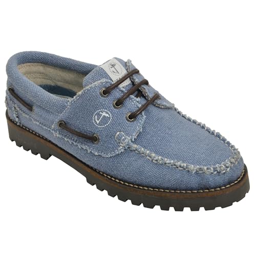 Seajure Herren Bootsschuhe Hanf und Vegan Pampelonne Blau und Braun (SJ20550045, EU Schuhgrößensystem, Erwachsene, Herren, Numerisch, M, 43) von Seajure
