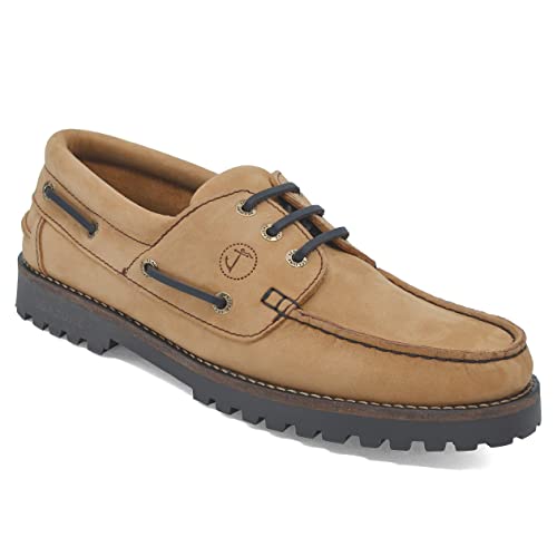 Seajure Herren Bootsschuhe Lamu Kamel und Braun Nubukleder (Numeric_43) von Seajure