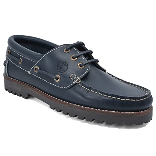 Seajure Herren Bootsschuhe Lubmin Marineblau Leder (Numeric_39) von Seajure