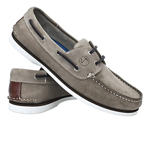 Seajure Herren Bootsschuhe Uvongo Taupe Nubukleder (Numeric_45) von Seajure