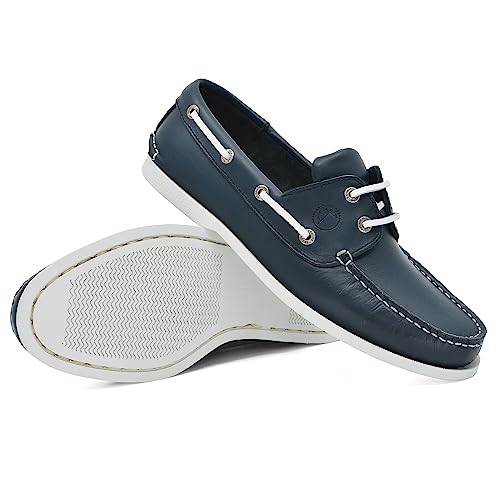 Seajure Herren Bootsschuhe Watamu Marineblau Leder (Numeric_40) von Seajure