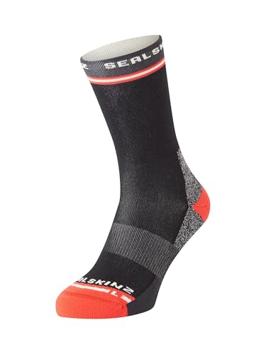 SEALSKINZ Unisex Blister Mid Length Running Sock Blofield Anti-Blasen-Laufsocke, mittellang, Schwarz, M von SealSkinz