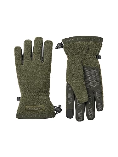 SEALSKINZ Unisex Hoveton Handschuhe aus Sherpa-Fleece, wasserdicht Cold Weather Gloves, Olivgrün, Größe M von SealSkinz