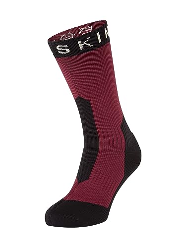 SEALSKINZ Stanfield Socken, wasserdicht, für extrem kalte Bedingungen, halbhoch, rot-schwarz, Größe M von SealSkinz