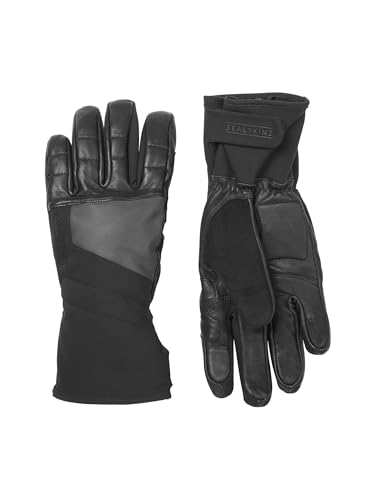 SEALSKINZ Waterproof Cold Weather Insulated Gauntlet with Fusion Control Fring Wasserdichter isolierter Handschuh für Extremes kaltes Wetter mit Schmelzkontrolle, Schwarz, Large von SealSkinz