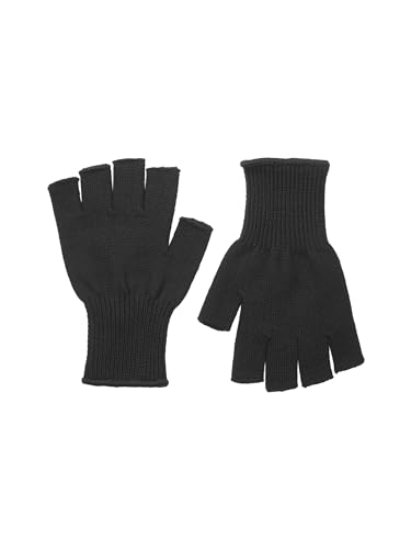 SEALSKINZ Unisex Welney Solo Nicht Wasserdichter Halbfingerhandschuh aus Merinowolle Glove Liners, Black, One Size von SealSkinz