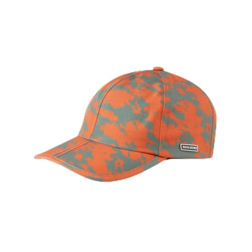 SealSkinz Unisex Salle Schirmmütze Wasserdicht Faltbar Baseballkappe, Orange Print, One Size von SealSkinz