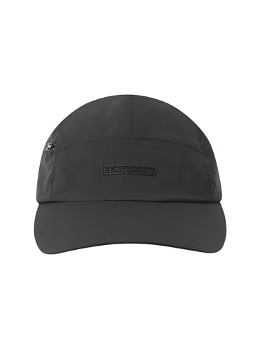 SealSkinz Unisex Scole wasserdichte Taschenkappe mit Reißverschluss Baseballkappe, Schwarz, One Size von SealSkinz