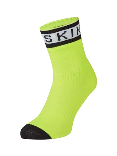 SealSkinz Unisex Waterproof Warm Weather Ankle Length with Hydrostop Socken für Erwachsene, Neon Gelb/Schwarz/Weiß, L von SealSkinz