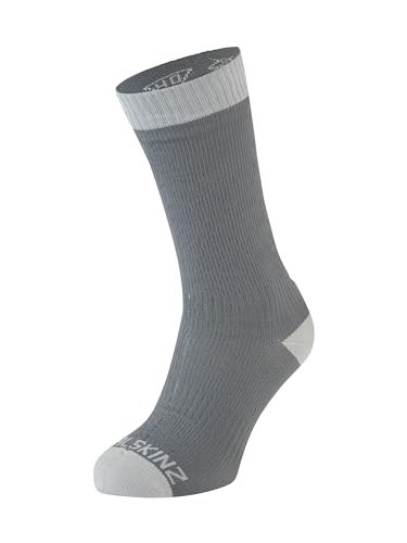 SealSkinz Waterproof Warm Weather Mid Length Sock Unisex Erwachsene, grau, L von SealSkinz