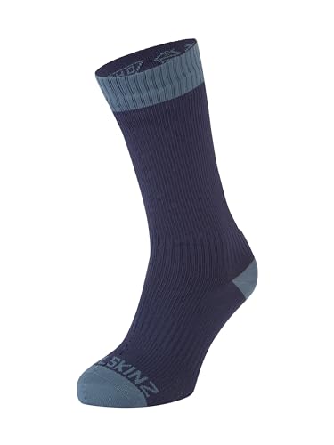 SealSkinz Waterproof Warm Weather Mid Length Sock Unisex Erwachsene, marineblau, S von SealSkinz