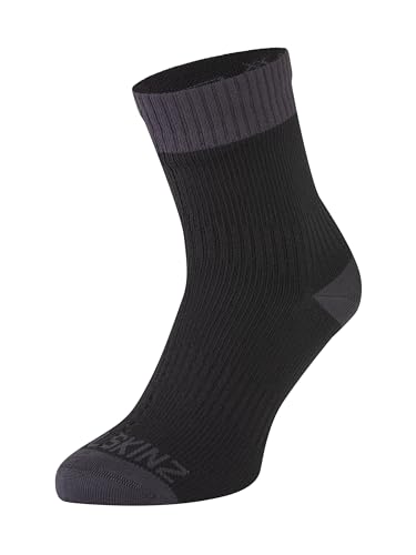 SealSkinz Unisex Waterproof Warm Weather Ankle Length Socke, Schwarz/Grau, XL EU von SealSkinz