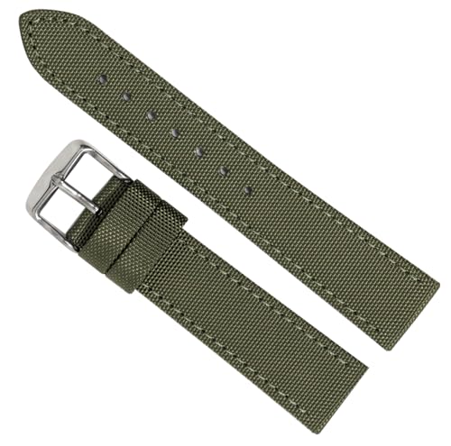 Seamedia Uhrenarmband 20mm aus Nylon Canvas – Grün – Ersatzarmband für Herren mit Edelstahl-Dornschließe – robust & atmungsaktiv von Seamedia