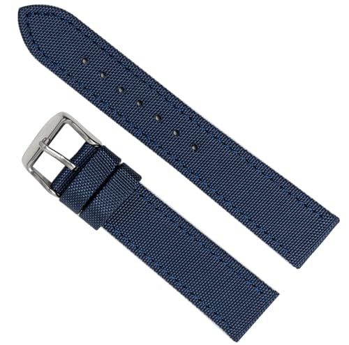 Seamedia Uhrenarmband 20mm aus Nylon Canvas – Marineblau – Ersatzarmband für Herren mit Edelstahl-Dornschließe – robust & atmungsaktiv von Seamedia