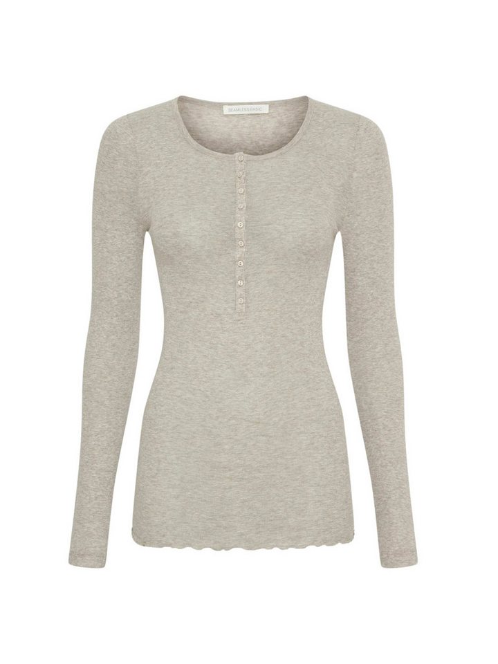 Seamless Basic Langarmhemd Seamless Basic Shirt Cotton Granddad von Seamless Basic