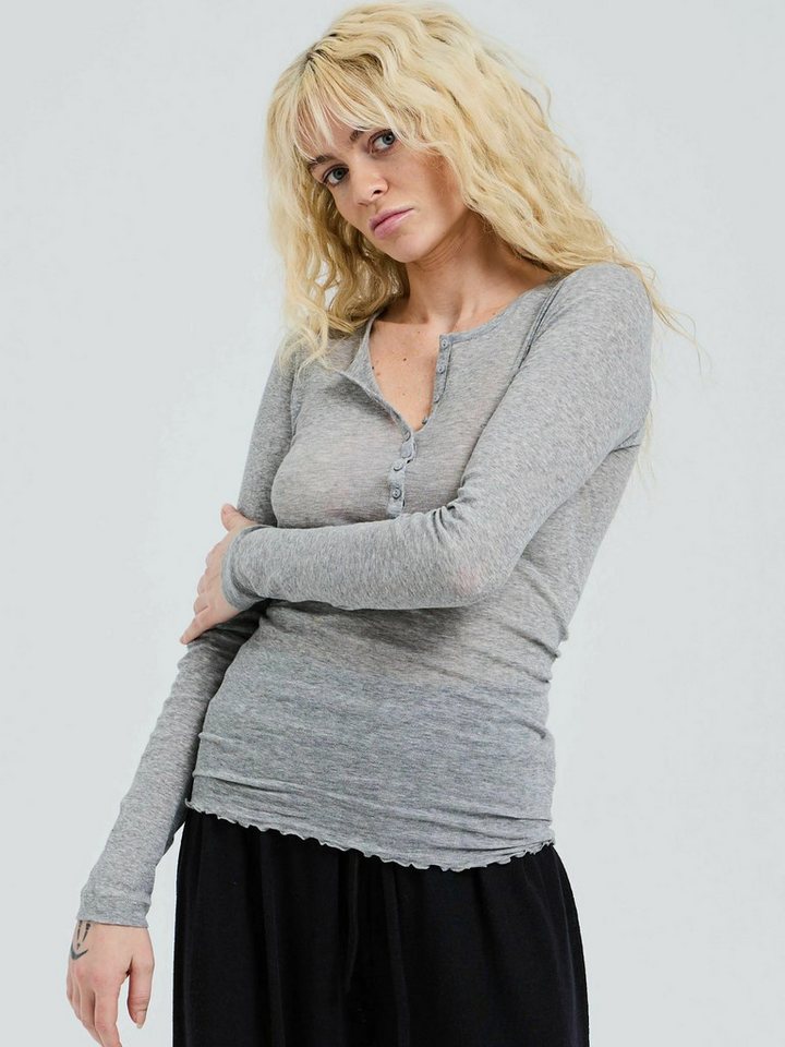 Seamless Basic Langarmhemd Seamless Basic Shirt Cotton Granddad von Seamless Basic