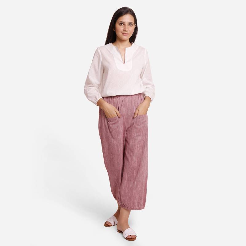 Handbesticktes Tunika Top Und Harem Hose Set, Casual Co-Ord Anpassbare Set von SeamsFriendlyIndia