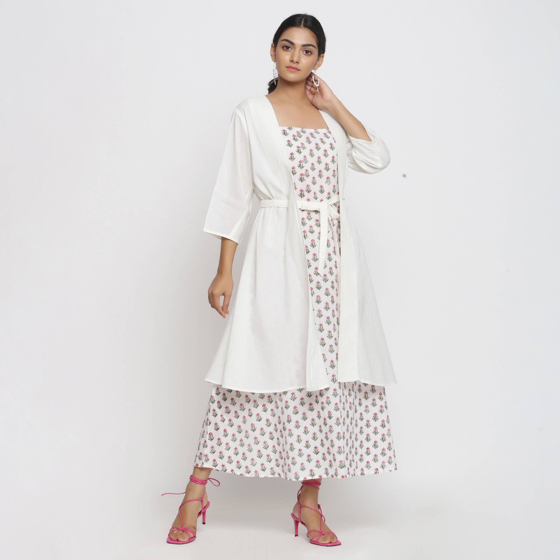 Sanganeri Block Print Baumwollkleid Und Weiße Overlay Co-Ord Set, Camisole Kleid Anpassbares Set Sanganeri Block Print Baumwollkleid Und Weiße Overlay Co-Ord Set, Camisole Kleid Anpassbares Set von SeamsFriendlyIndia