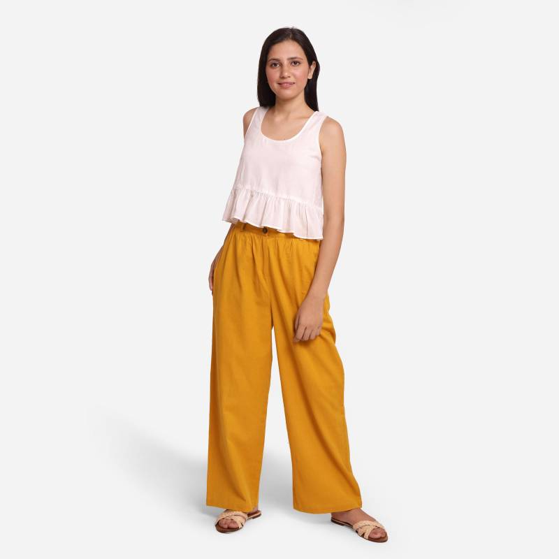 Schößchenoberteil Mit Rundhalsausschnitt Und Gerader Hose, Loungewear-Oberteil Hosenset, Anpassbares Co-Ord-Set von SeamsFriendlyIndia