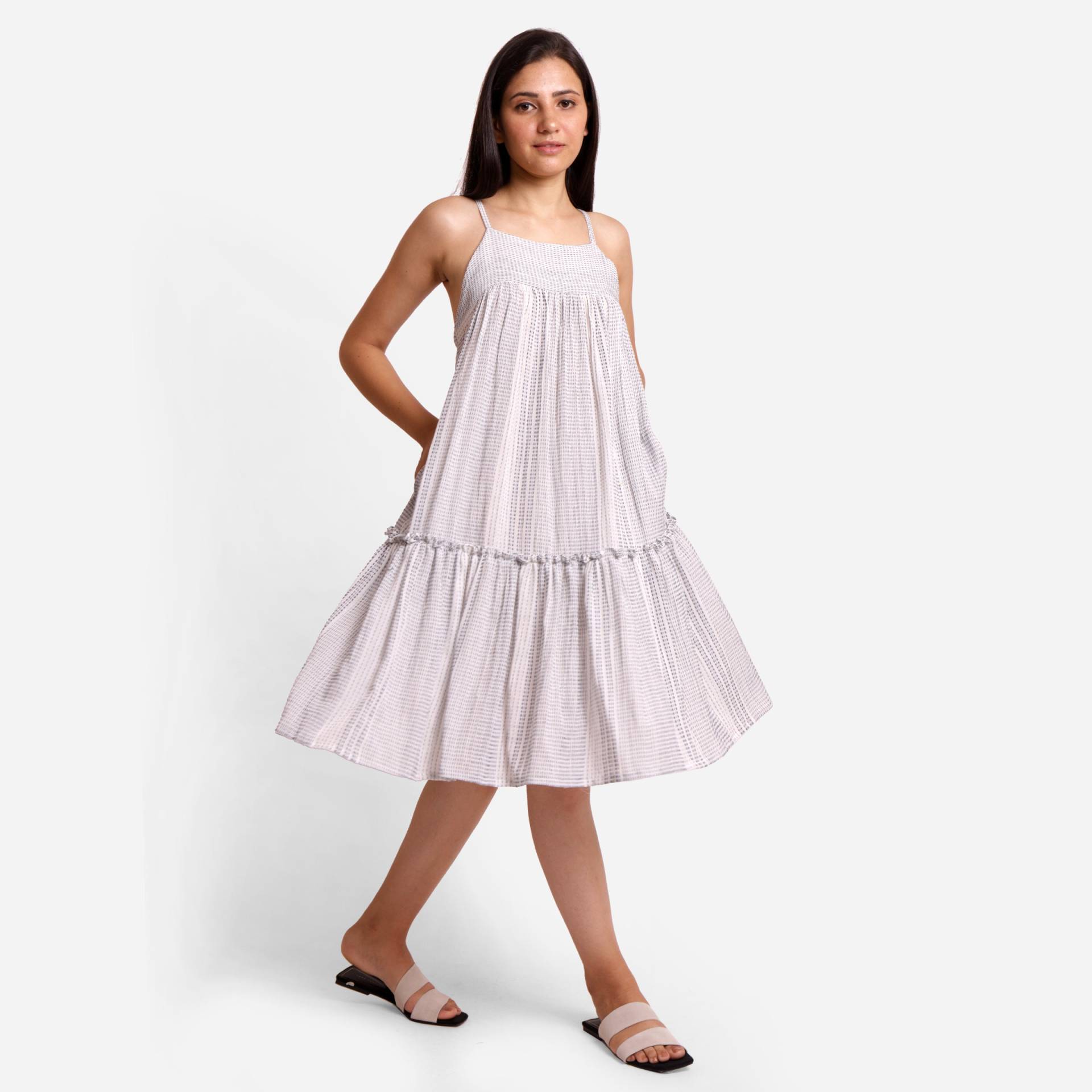 Weiß 100% Baumwolle Camisole Kleid, Sommerkleid Raffung Kleid Mit Taschen, Anpassbar, Plus Größe, Petite, Tall Etsw von SeamsFriendlyIndia