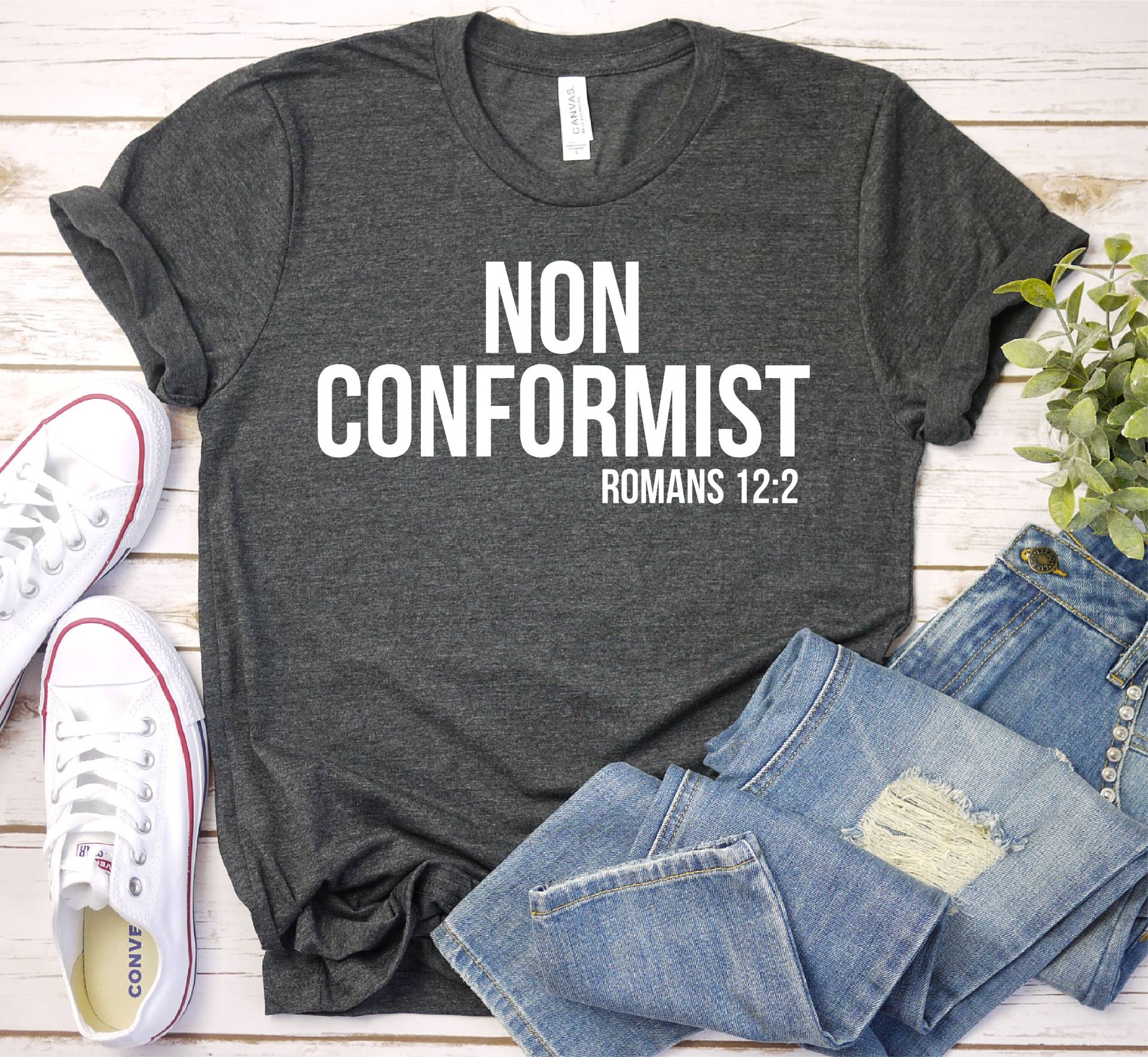 Nonkonformist Shirt, Römer 122, Christliches Geschenk, Religiöse Geschenke, Premium Geschenk Him Her Unisex Erwachsene Herren Damen Shirt von SeamsToBeShirts