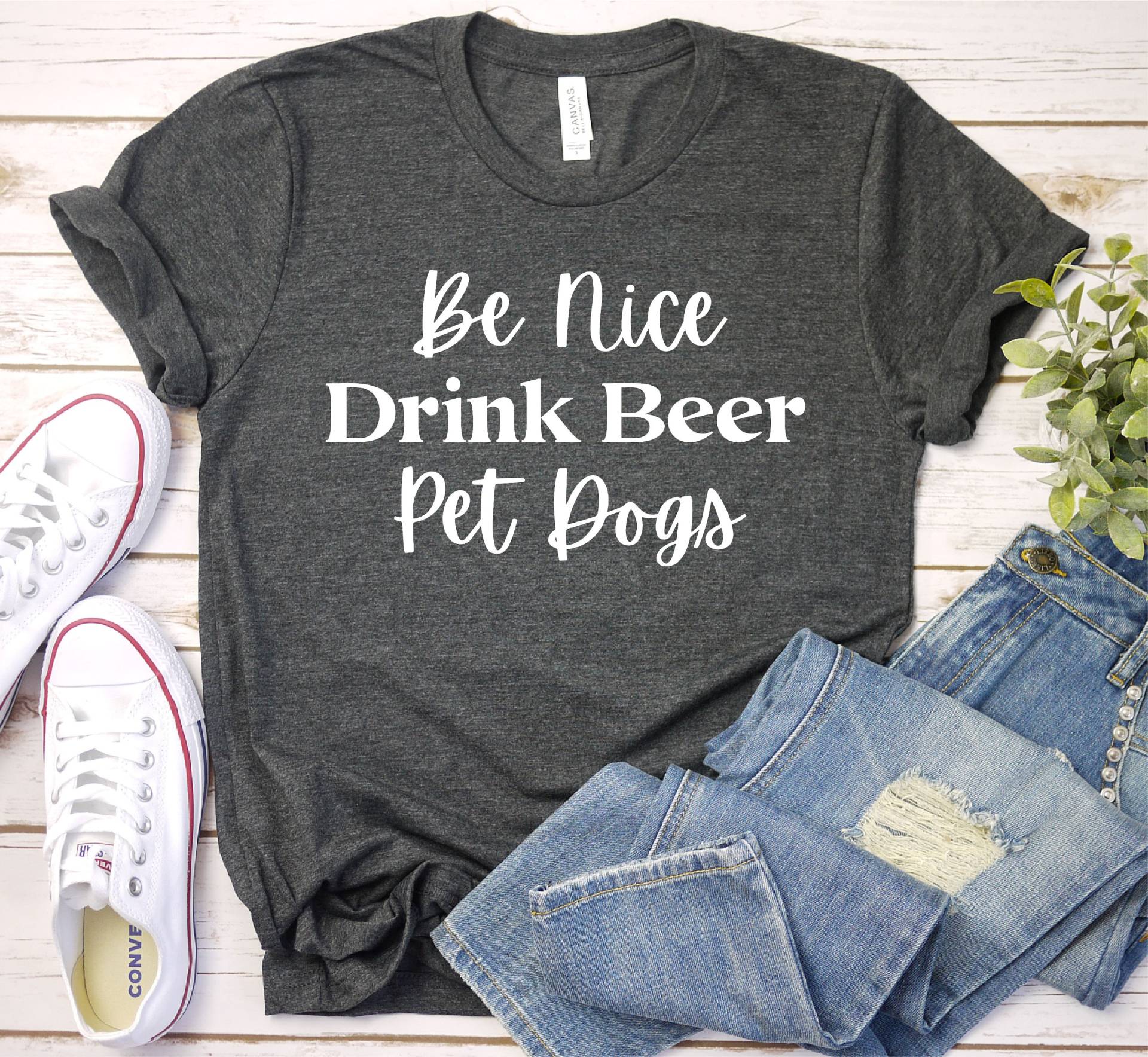 Sei Nett Bier Trinken Haustier Hunde Pelz Mama Hund Hundeliebhaber Geschenk Shirt Shirts Sie, Premium Herren Damen Unisex von SeamsToBeShirts
