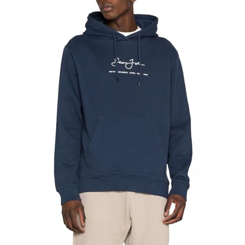 Sean John Herren Hoodie Kapuzenpullover - Classic Logo Essential, Marineblau (DE/NL/SE/PL, Alphanumerisch, M, Regular, Regular) von Sean John