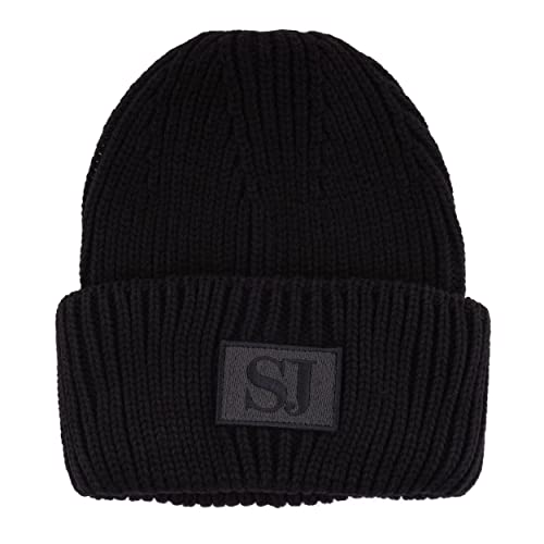 Sean John Monogram Patch Knit Mütze Strickmütze Wintermütze schwarz von Sean John