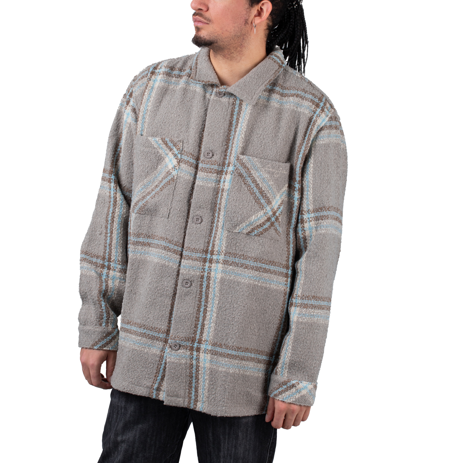 Sean John Script Logo Bouclé Overshirt von Sean John