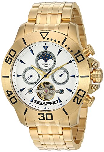 Seapro Herren analog Automatik Uhr mit Edelstahl Armband SP5134 von Seapro