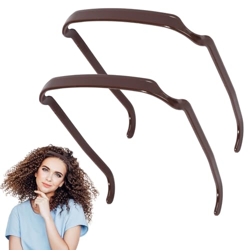 Haar Unsichtbarer Haarreifen, 2 Stück Square Shaped Haar Stirnband, Curly Thick headband, Sonnenbrillen-Stirnband, Frisurenhilfe, Hair Band, Haarbänder für Männer Frauen (D) von Seasboes