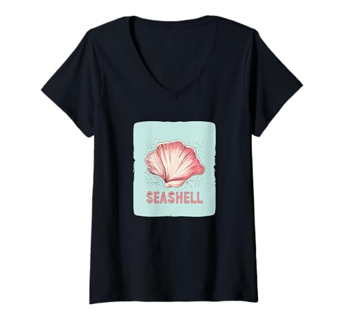Damen Genießen Sie das Beauty of Ocean Seashell Outfit T-Shirt mit V-Ausschnitt Damen Genießen Sie das Beauty of Ocean Seashell Outfit T-Shirt mit V-Ausschnitt von Seashells Outfit