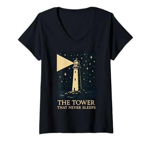 Damen Leuchtturm Nautische Küste Urlaub Lichtturm Beach Town T-Shirt mit V-Ausschnitt Damen Leuchtturm Nautische Küste Urlaub Lichtturm Beach Town T-Shirt mit V-Ausschnitt von Seaside Lighthouse Maritime Nostalgia Lighthouse