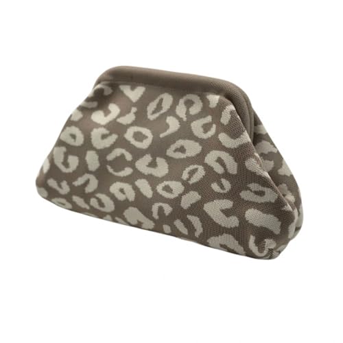 Seaside No.64 – Modernes Täschchen mit Schnappverschluss - stylische Clutch in versch. Designs - verwendbar als Beauty Bag/Kulturbeutel/Make Up Tasche (Leo taupe/creme) von Seaside No.64