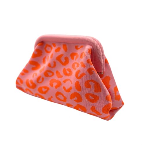 Seaside No.64 – Modernes Täschchen mit Schnappverschluss - stylische Clutch in versch. Designs - verwendbar als Beauty Bag/Kulturbeutel/Make Up Tasche (Leo rosa/orange) von Seaside No.64