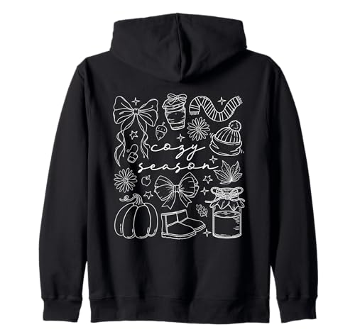 Cozy Season Herbst Kürbis Herbst Schleife Kerze Hut Schal Stiefel Kapuzenjacke Cozy Season Herbst Kürbis Herbst Schleife Kerze Hut Schal Stiefel Kapuzenjacke von Seasonal Cozy Autumn Fall Holiday Graphic Outfit