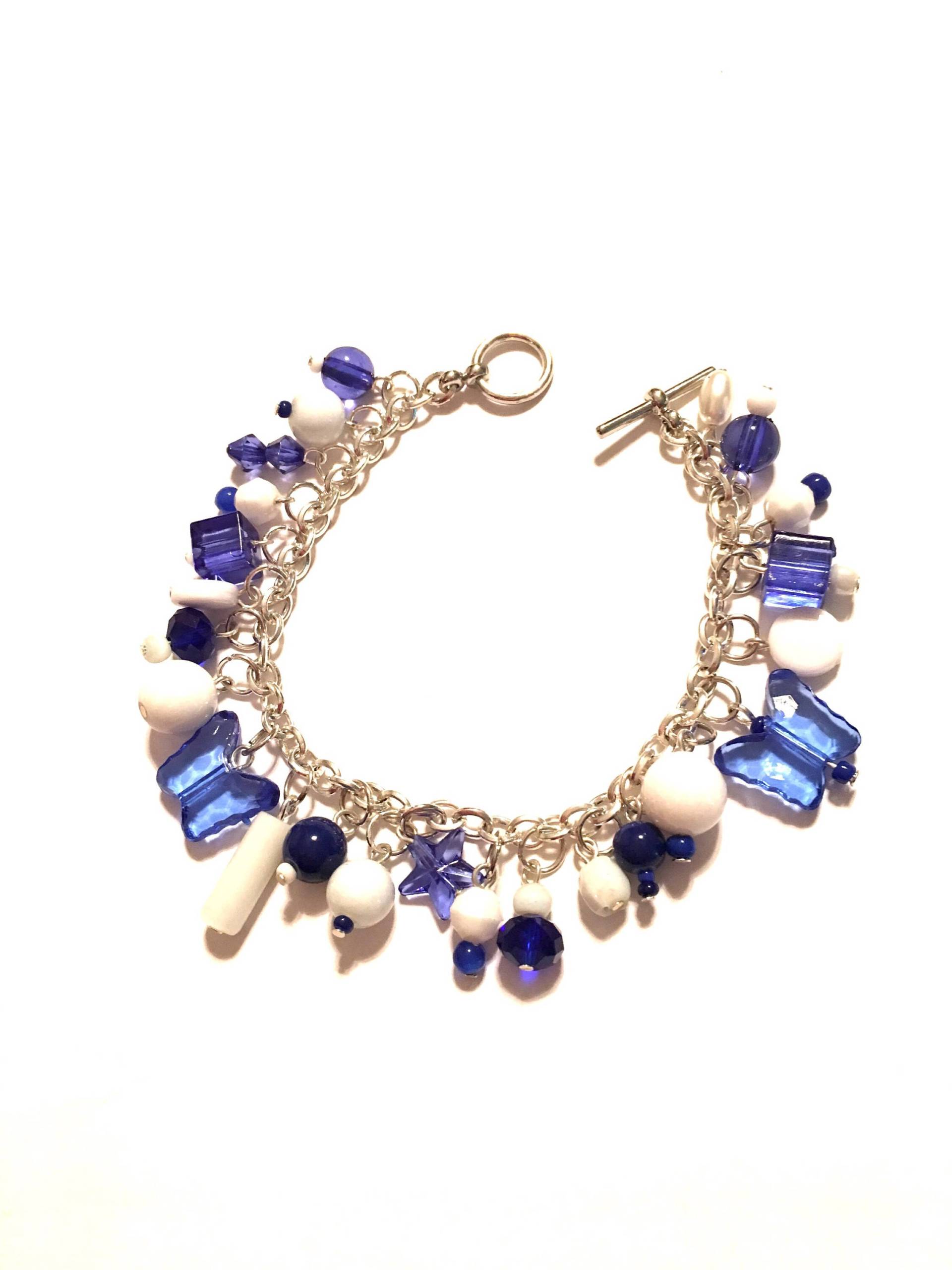 Armband. Blau Und Weiß. 19 cm Lang. Bettelarmband von SeasonalMarie
