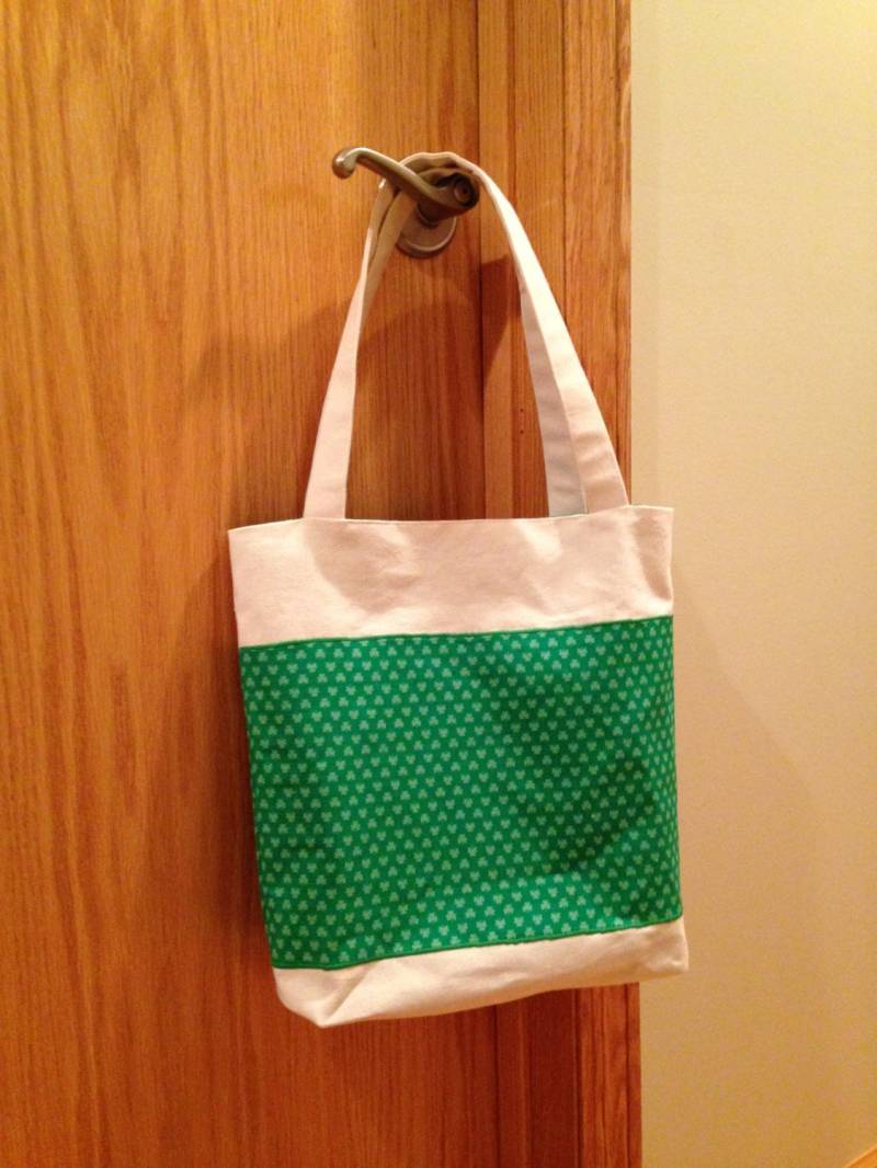Baumwolltasche Mit Kleeblatt Applikation - St. Patrick's Day Schultertasche von SeasonalMarie
